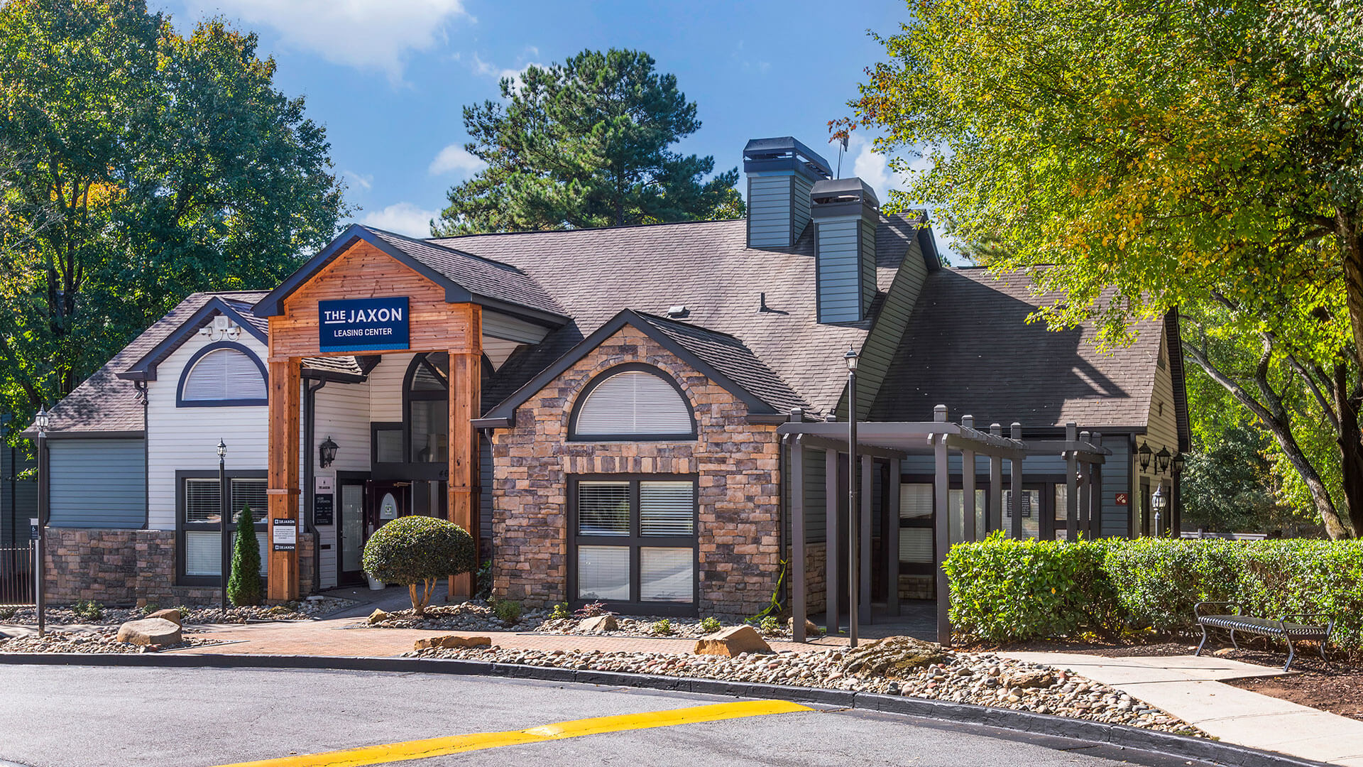 the exterior of a building with a parking lot at The  Jaxon