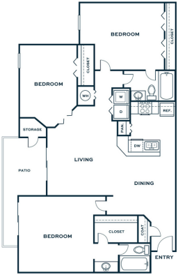 the floor plan for a two bedroom apartment at The  Jaxon